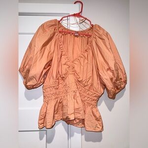 Old Navy Peach Puff Sleeve Blouse